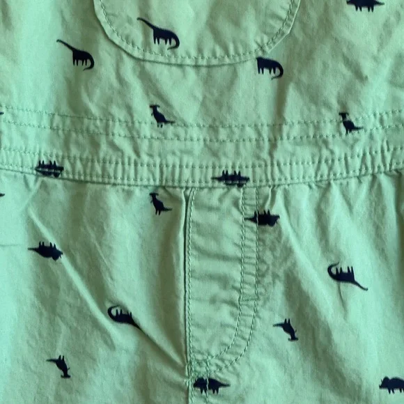 Carter’s Just One You 18 Months Green Dino Print Overall Shortalls EUC - Picture 3 of 8